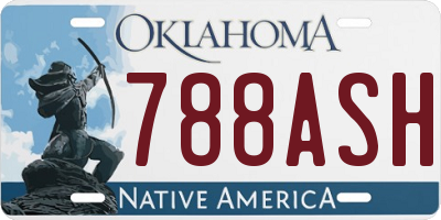 OK license plate 788ASH