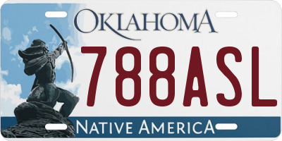 OK license plate 788ASL