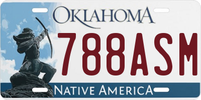 OK license plate 788ASM