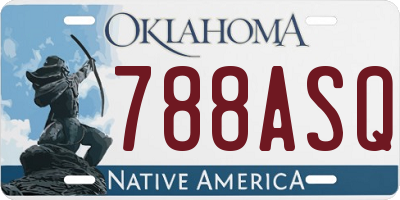 OK license plate 788ASQ