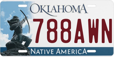 OK license plate 788AWN