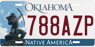 OK license plate 788AZP