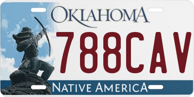 OK license plate 788CAV