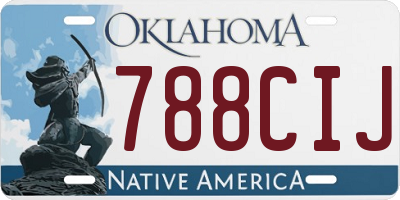 OK license plate 788CIJ