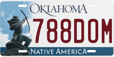 OK license plate 788DOM