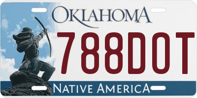 OK license plate 788DOT