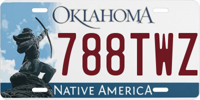 OK license plate 788TWZ