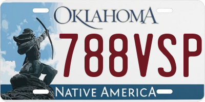 OK license plate 788VSP