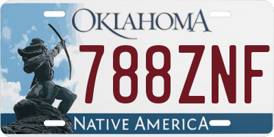 OK license plate 788ZNF