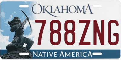 OK license plate 788ZNG