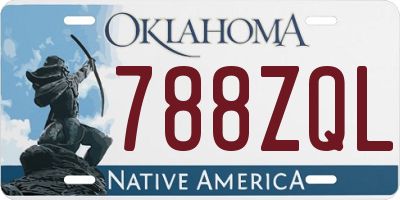 OK license plate 788ZQL