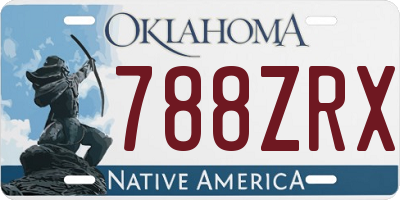 OK license plate 788ZRX