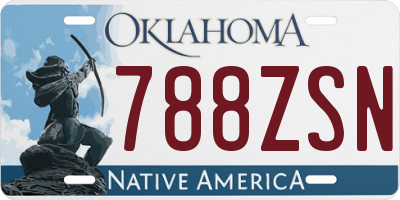 OK license plate 788ZSN