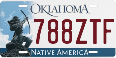 OK license plate 788ZTF