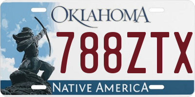 OK license plate 788ZTX