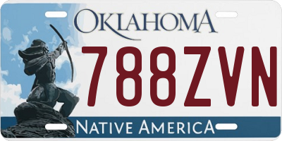 OK license plate 788ZVN