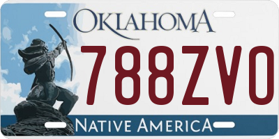 OK license plate 788ZVO