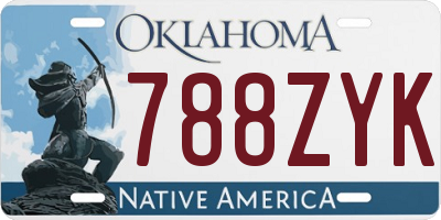 OK license plate 788ZYK