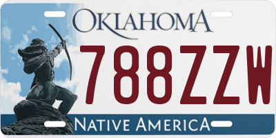 OK license plate 788ZZW