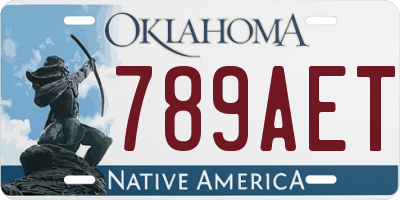 OK license plate 789AET
