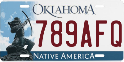 OK license plate 789AFQ