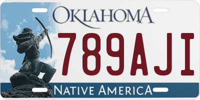 OK license plate 789AJI
