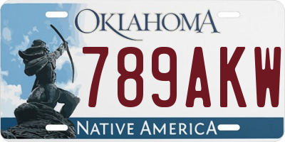 OK license plate 789AKW