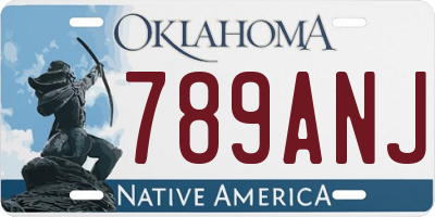 OK license plate 789ANJ
