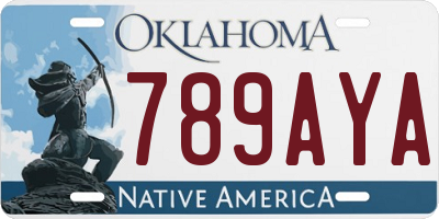 OK license plate 789AYA