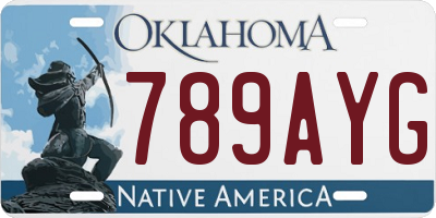 OK license plate 789AYG