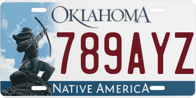 OK license plate 789AYZ