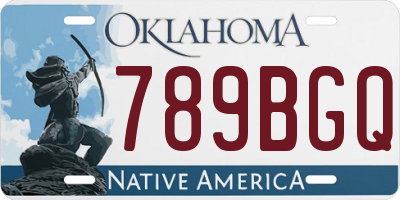 OK license plate 789BGQ
