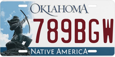 OK license plate 789BGW