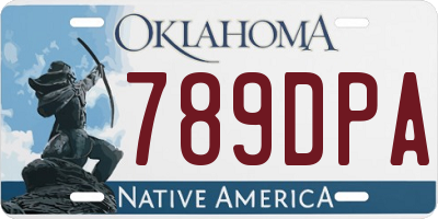 OK license plate 789DPA