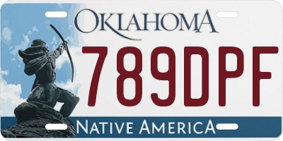 OK license plate 789DPF