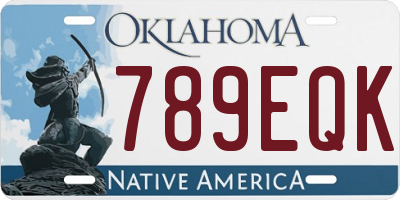 OK license plate 789EQK