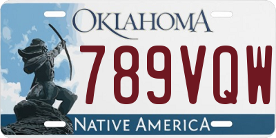OK license plate 789VQW