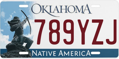 OK license plate 789YZJ