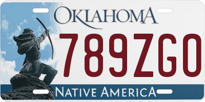 OK license plate 789ZGO