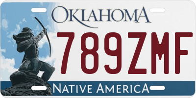 OK license plate 789ZMF