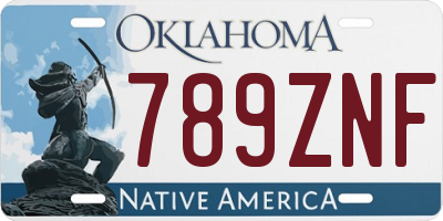 OK license plate 789ZNF