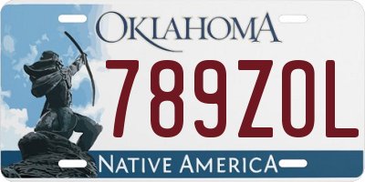 OK license plate 789ZOL