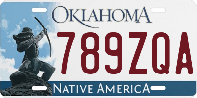 OK license plate 789ZQA