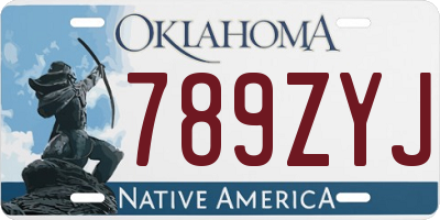 OK license plate 789ZYJ