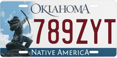 OK license plate 789ZYT