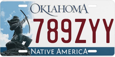 OK license plate 789ZYY