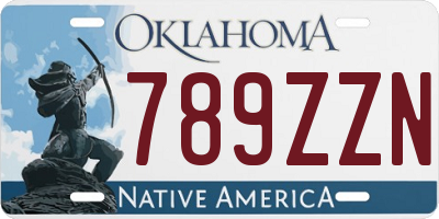 OK license plate 789ZZN