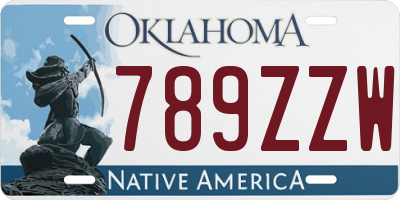 OK license plate 789ZZW