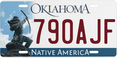 OK license plate 790AJF