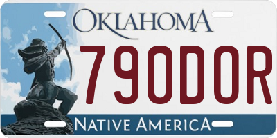 OK license plate 790DOR